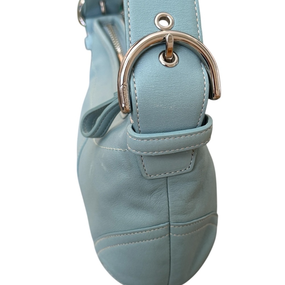 Coach Vintage 9541 Shoulder bag‎ light blue Leather Shoulder/ Handbag . - Picture 5 of 12